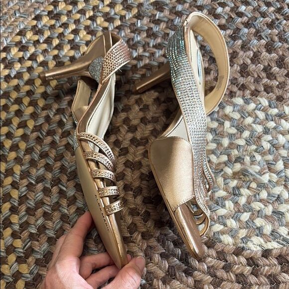 NWOT Alex Marie Shimmering Gold Women's Heels Metallic Size 12 - Picture 3 of 5